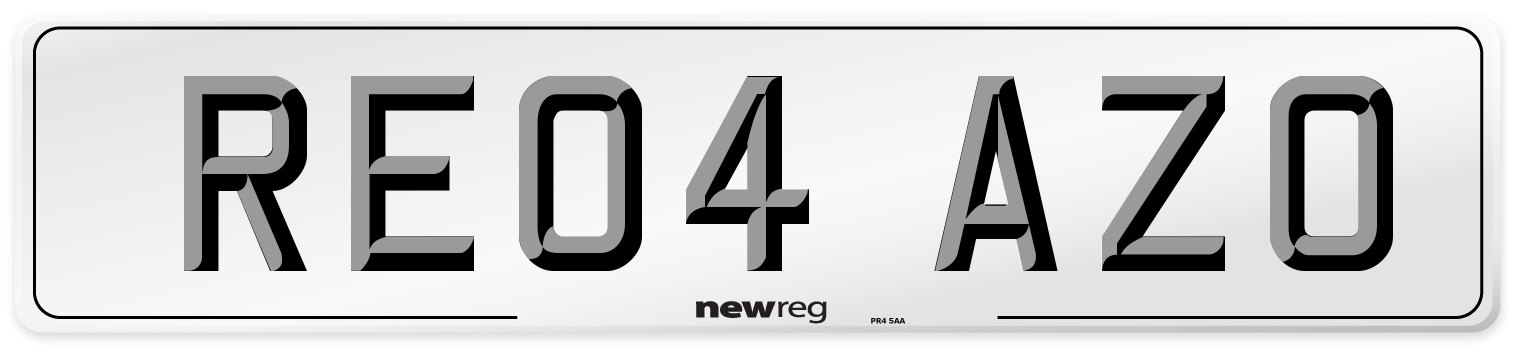 RE04 AZO Number Plate from New Reg